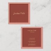 手書きモダンテンプレートプロフェッショナルエレガント スクエア名刺 (正面/裏面)