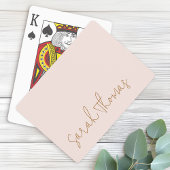 手書きモダンネーム赤面ピンク差出人住所 トランプ