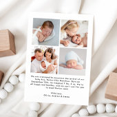 手書きモダンハローフォトコラージュ誕生 案内状