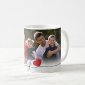 手書きモダンハート家族の写真 コーヒーマグカップ (正面右)