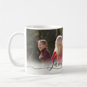 手書きモダンハート家族の写真 コーヒーマグカップ (左)