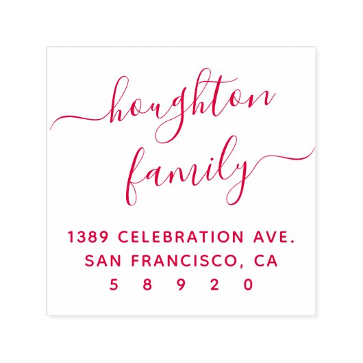 手書きモダンファミリ名差出人住所 セルフインキングスタンプ (デザイン)