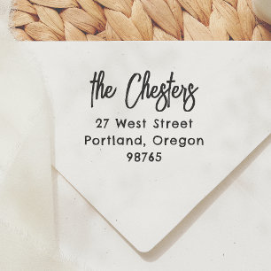 手書きモダンファミリ名差出人住所 ラバースタンプ