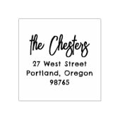 手書きモダンファミリ名差出人住所 ラバースタンプ (インプリント)