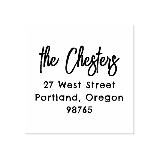 手書きモダンファミリ名差出人住所 ラバースタンプ (インプリント)