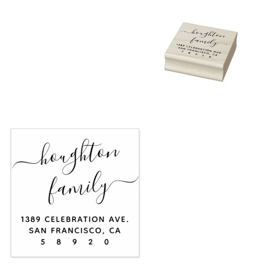 手書きモダンファミリ名差出人住所 ラバースタンプ (押印)