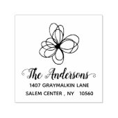 手書きモダンフラワーカスタム差出人住所 セルフインキングスタンプ (デザイン)