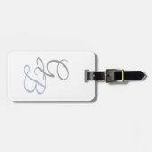 手書きモダンプレーンはっきりしたモノグラムミニマル ラゲッジタグ (正面横)