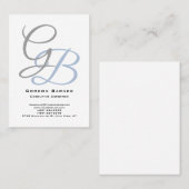 手書きモダンプレーンはっきりしたモノグラムミニマル 名刺 (正面/裏面)