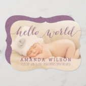 手書きモダンベビー誕生写真のお知らせ 案内状 (正面/裏面)