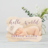 手書きモダンベビー誕生写真のお知らせ 案内状 (スタンド正面)