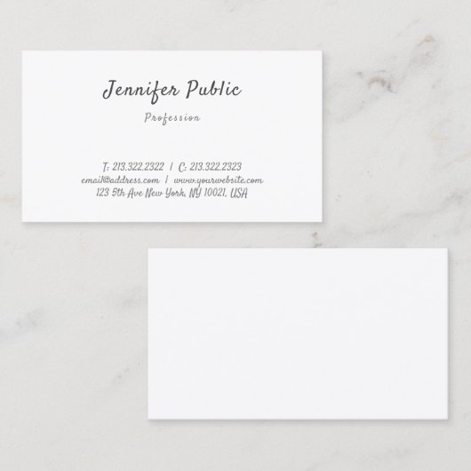 手書きモダンミニマエレガントリストテンプレート 名刺 (正面/裏面)