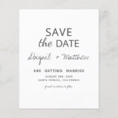 手書きモダン写真の保存日付招待状 チラシ (裏面)