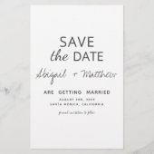 手書きモダン写真の保存日付招待状 チラシ (裏面)