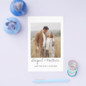 手書きモダン写真の保存日付招待状 チラシ (シングル)