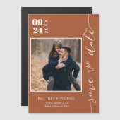 手書きモダン写真Save The Date Terracotta (正面/裏面)