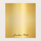 手書きモダン名エレガント金ゴールドテンプレートクール 名刺 (外部フラット)