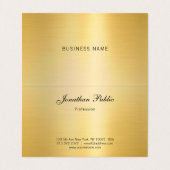 手書きモダン名エレガント金ゴールドテンプレートクール 名刺 (内部フラット)