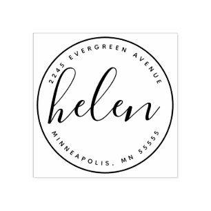 手書きモダン名差出人住所 ラバースタンプ