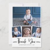 手書きモダン感謝の写真コラージュ サンキューカード (正面)