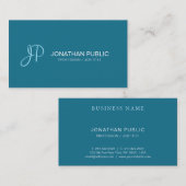 手書きモダン文字フォントターコイズトレンディー 名刺 (正面/裏面)