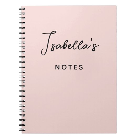 手書きモダン署名スクリプト赤面 ノートブック (正面)