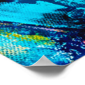 手書きモダン色数々の混合メディアアートc ポスター (角)