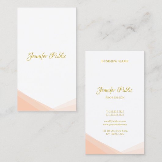 手書きモダン金ゴールドスエレガントクリプトテンプレート 名刺 (正面/裏面)