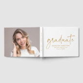 手書きモダン金ゴールドスクリプトフォト卒業 ゲストブック (全面)