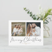 手書きモダン2フォトメリークリスマスカード 招待状 (スタンド正面)