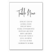手書きモダン+クラシックセリフのゲスト名 テーブルナンバー (正面)