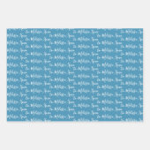 手書きモダンWinter Bluesの名前 ラッピングペーパーシート (正面3)