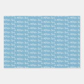 手書きモダンWinter Bluesの名前 ラッピングペーパーシート (正面3)
