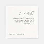 手書きモノクロ 結婚式の楽しい事実 #1 スタンダードカクテルナプキン (正面)