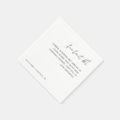 手書きモノクロ 結婚式の楽しい事実 #1 スタンダードカクテルナプキン (角)