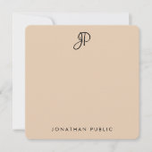 手書きモノグラムのテンプレートエレガントの色 ノートカード (正面)