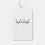 手書きモノグラムの名のイニシャル ギフトタグ (正面)