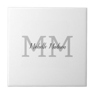 手書きモノグラムの名のイニシャル タイル