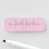 手書きモノグラムの名のイニシャル 名札 (インサイチュ)