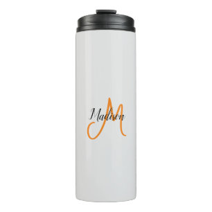 手書きモノグラムの名モダンイニシャル タンブラー