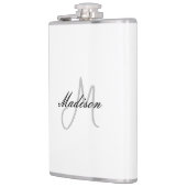 手書きモノグラムの名モダンイニシャル フラスク (左)