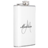 手書きモノグラムの名モダンイニシャル フラスク (右)