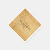 手書きモノグラムエレガントノスタルジックテンプレート スタンダードカクテルナプキン (角)