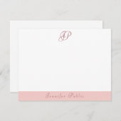 手書きモノグラムカラフルモダンテンプレート ノートカード (正面/裏面)