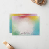 手書きモノグラムカラフル抽象芸術アート ノートカード (正面/裏面インサイチュ)