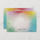 手書きモノグラムカラフル抽象芸術アート ノートカード (正面/裏面)