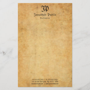 手書きモノグラムテンプレートエレガントヴィンテージ 便箋