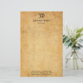 手書きモノグラムテンプレートエレガントヴィンテージ 便箋 (スタンド正面)