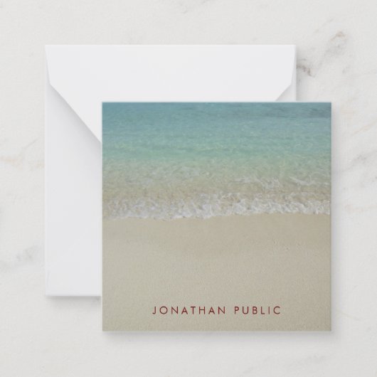 手書きモノグラムテンプレート波砂 ノートカード (正面)