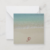 手書きモノグラムテンプレート波砂 ノートカード (裏面)